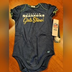 Gerber Navy Blue Seattle Seahawks Girls  Bodysuit